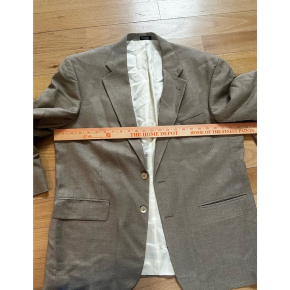 Oscar De La Renta Wool Blazer Mens Size 44S Two Button Suit Jacket Brown - Picture 7 of 7